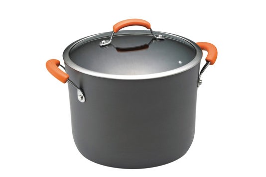 Rachael Ray Hard Anodized II Nonstick Dishwasher Safe 10-Quart Covered Stockpot.